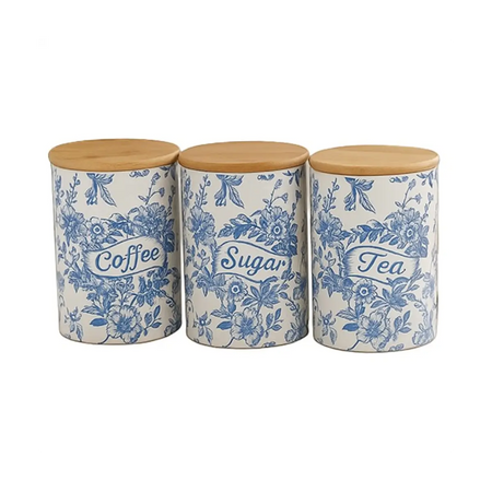 Ceramic kitchen canister set