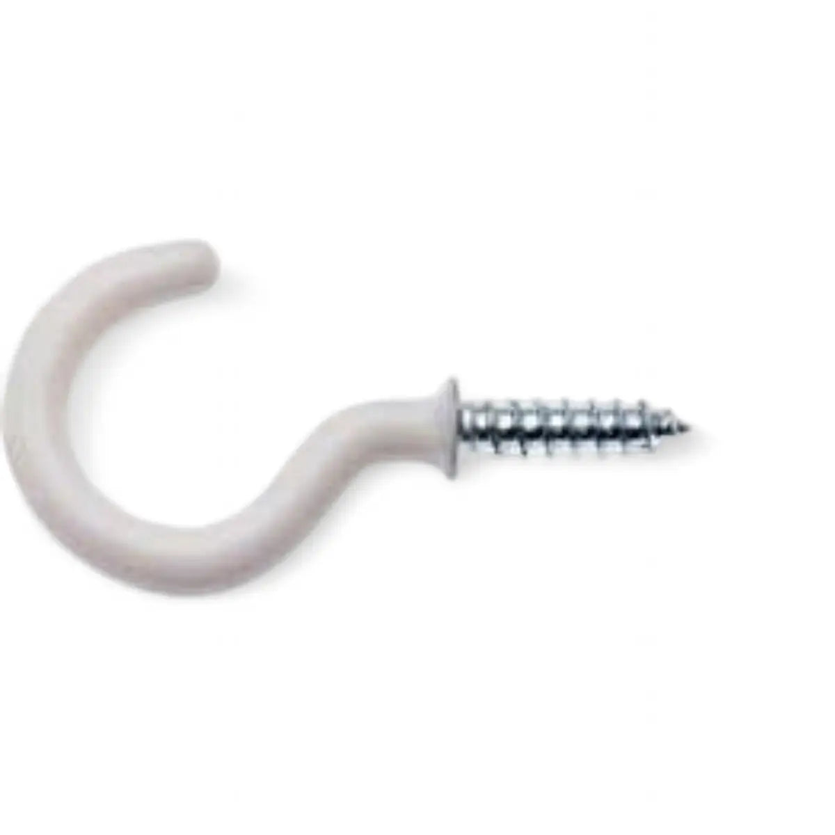 White Pvc Round Cup Hook - 25mm (4-Pack)