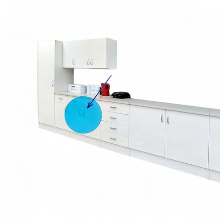 Modular Standard 800mm Base Cabinet - 2 Drawer 2 Door White