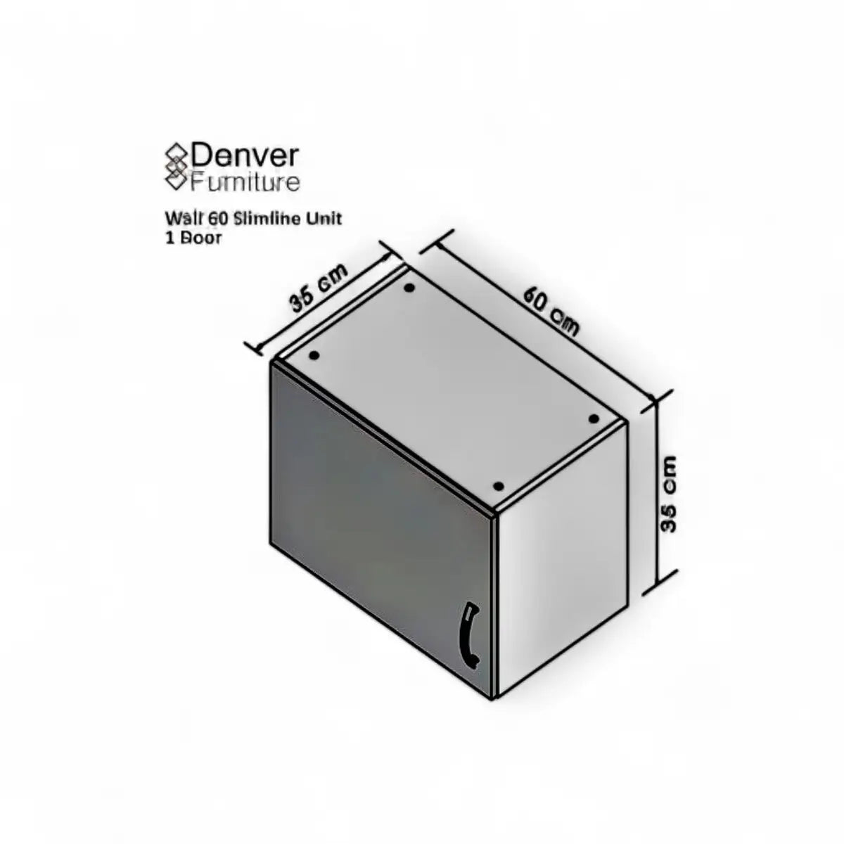 Modular Standard 600mm Wall Hob Cabinet - 1 Door Vermont Slate