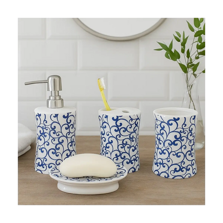Four piece bathroom accessory set