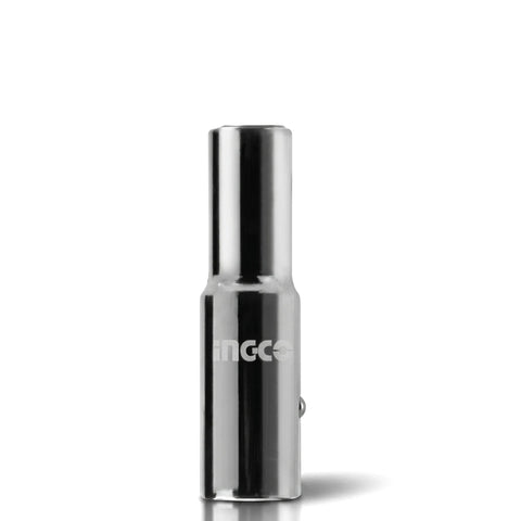 Metallic silver 10mm 1/2-inch drive 6-point deep hex socket, an essential hand tool for fastening nuts and bolts.