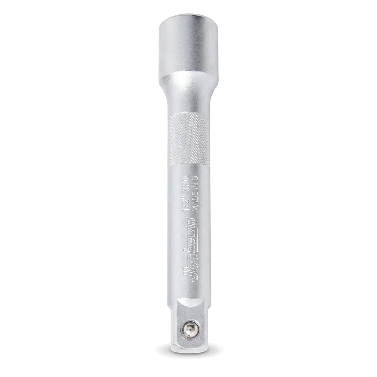 Jbs 1/2-Inch Drive Extension Bar, 125mm length, silver metal finish, shown vertically on white background.