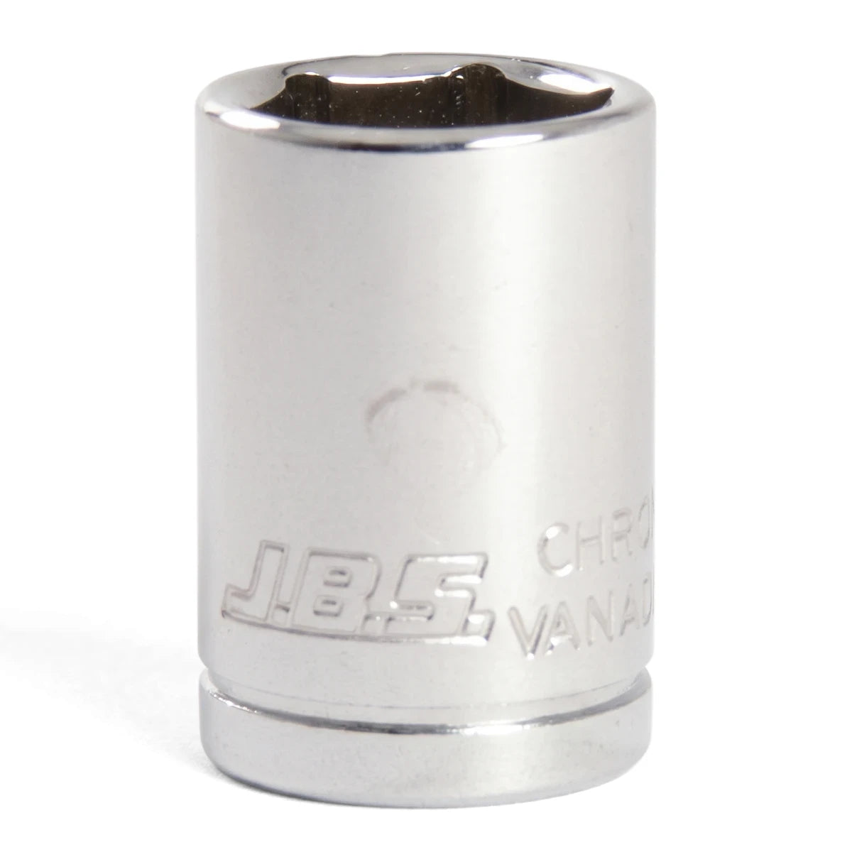 Jbs 1/2-inch drive socket 11mm in polished chrome finish, close-up view of the cylindrical metal tool.