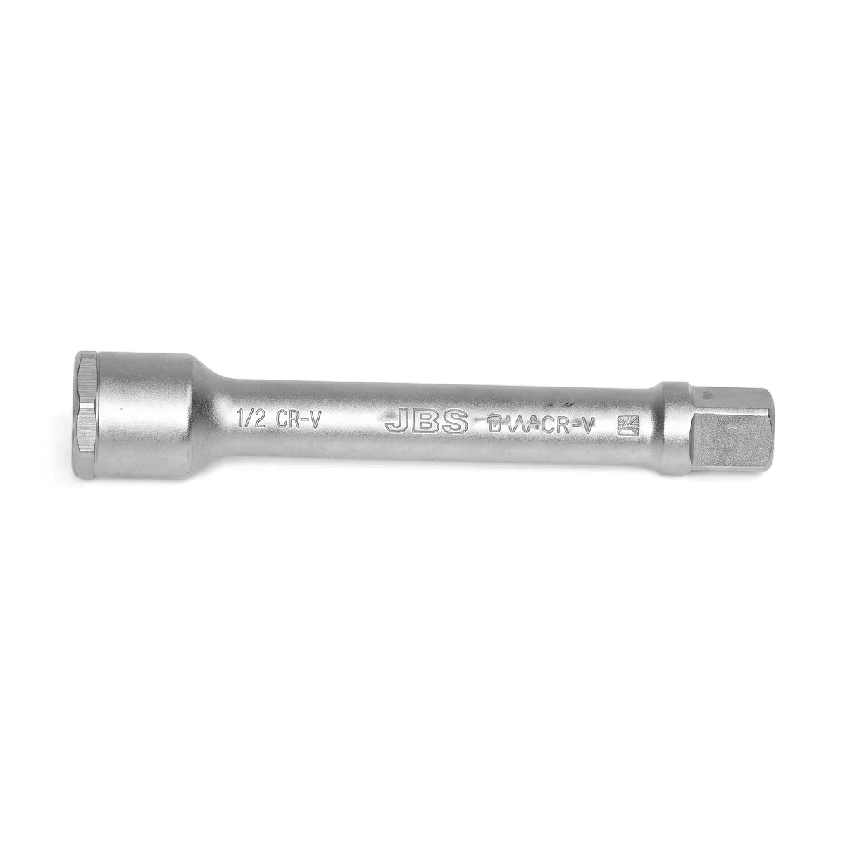 Silver Jbs 1/2-inch drive extension bar, 75mm long, used for automotive and mechanical applications, displayed horizontally.