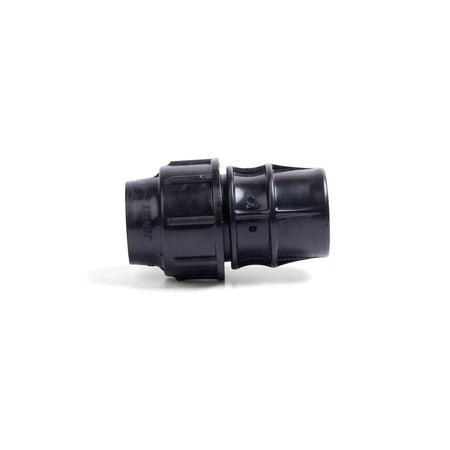 A black Jenfit female adapter, 25mm X 1/2 inch pipe fitting, shown horizontally on a white background.