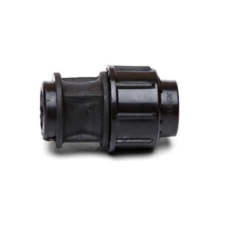 Black Jenfit Female Adapter, 50mm x 2 inches, a plastic pipe fitting for connecting plumbing components.