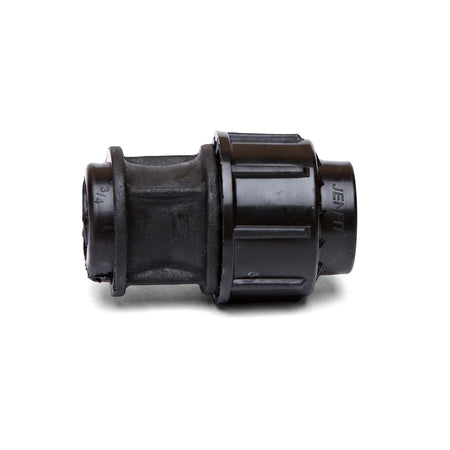 Black plastic Jenfit Female Adapter, 32mm x 1 inch, a plumbing fitting for connecting pipes.