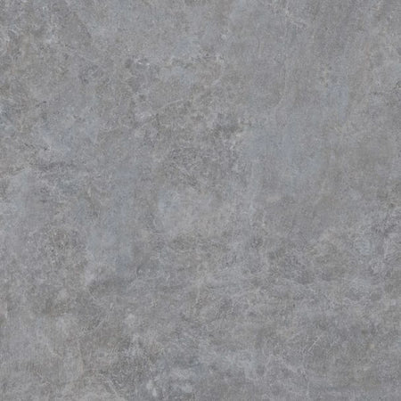 Close-up view of a Kilani Ash 40x40cm ceramic tile, featuring a textured grey surface with subtle marbling patterns.