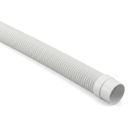 Kreepy Krauly white flexible ribbed replacement pool hose, 1.2M length, shown at an angle against a white background.