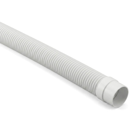 Kreepy Krauly white flexible ribbed replacement pool hose, 1.2M length, shown at an angle against a white background.