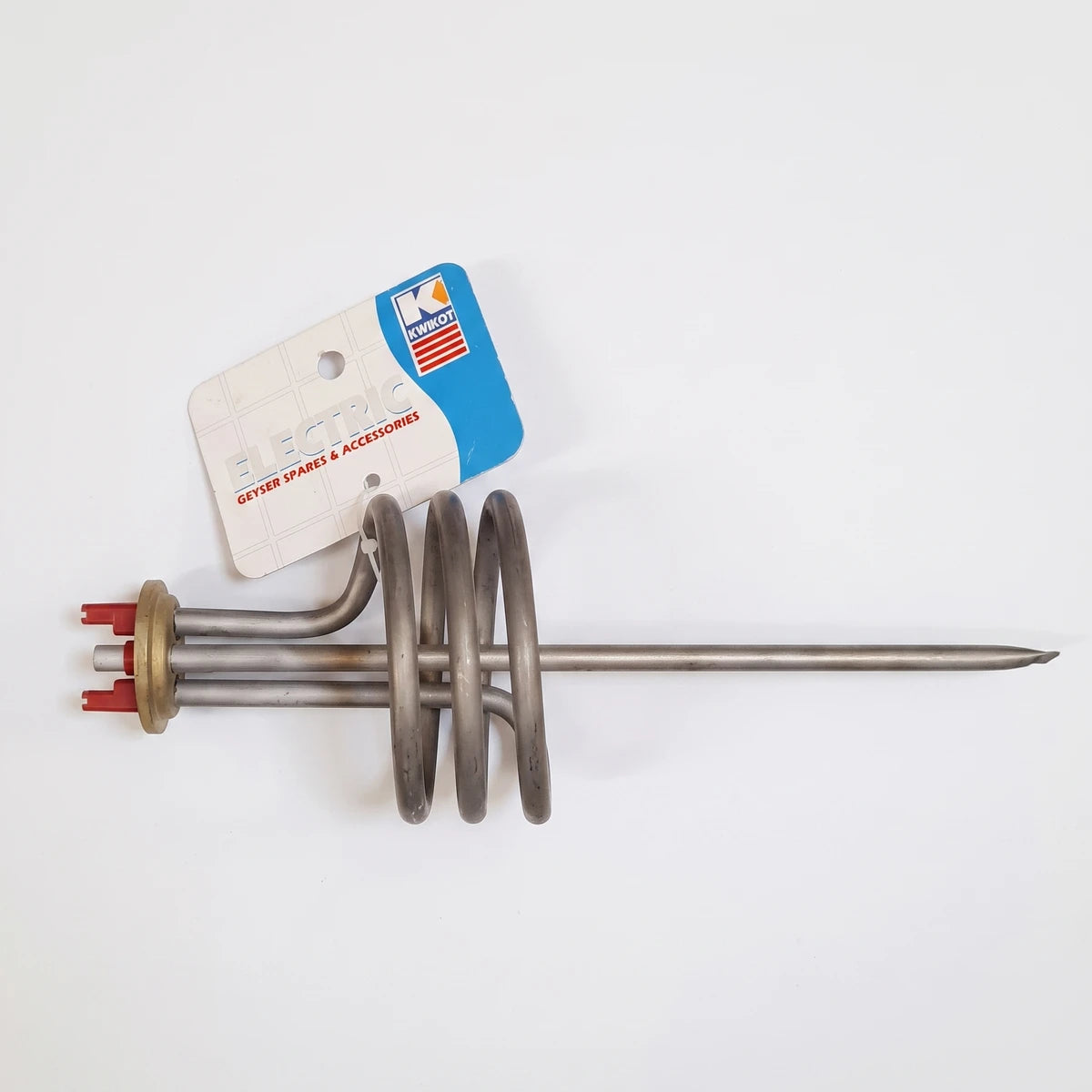 Kwikot 2Kw Spiral Hard Water Element Geyser Element, a metallic heating spare part for water heaters, shown with its
