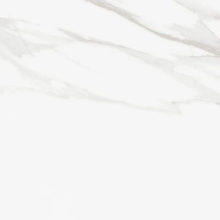 Close-up of a Lappato Bianco tile, featuring a polished white surface with subtle gray veining.