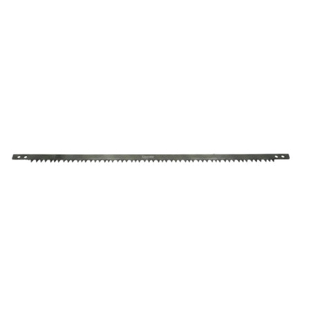 A 600mm Lasher bowsaw blade, dark gray, with sharp teeth and attachment holes, for cutting wood.