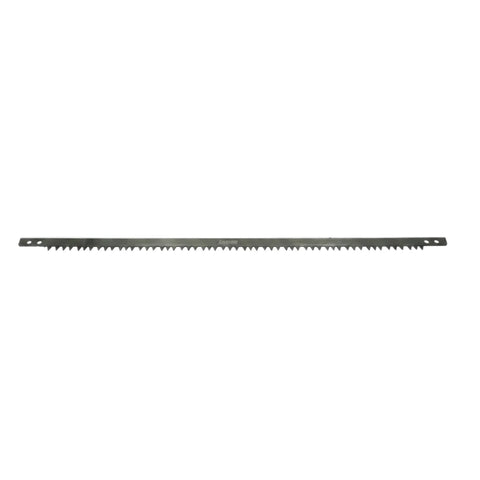 A 600mm Lasher bowsaw blade, dark gray, with sharp teeth and attachment holes, for cutting wood.