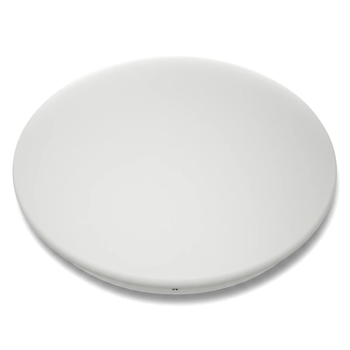 A white oval Led Value Ceiling Mount Luminaire 30W Tri Colour Led Light, designed for ceiling installation.