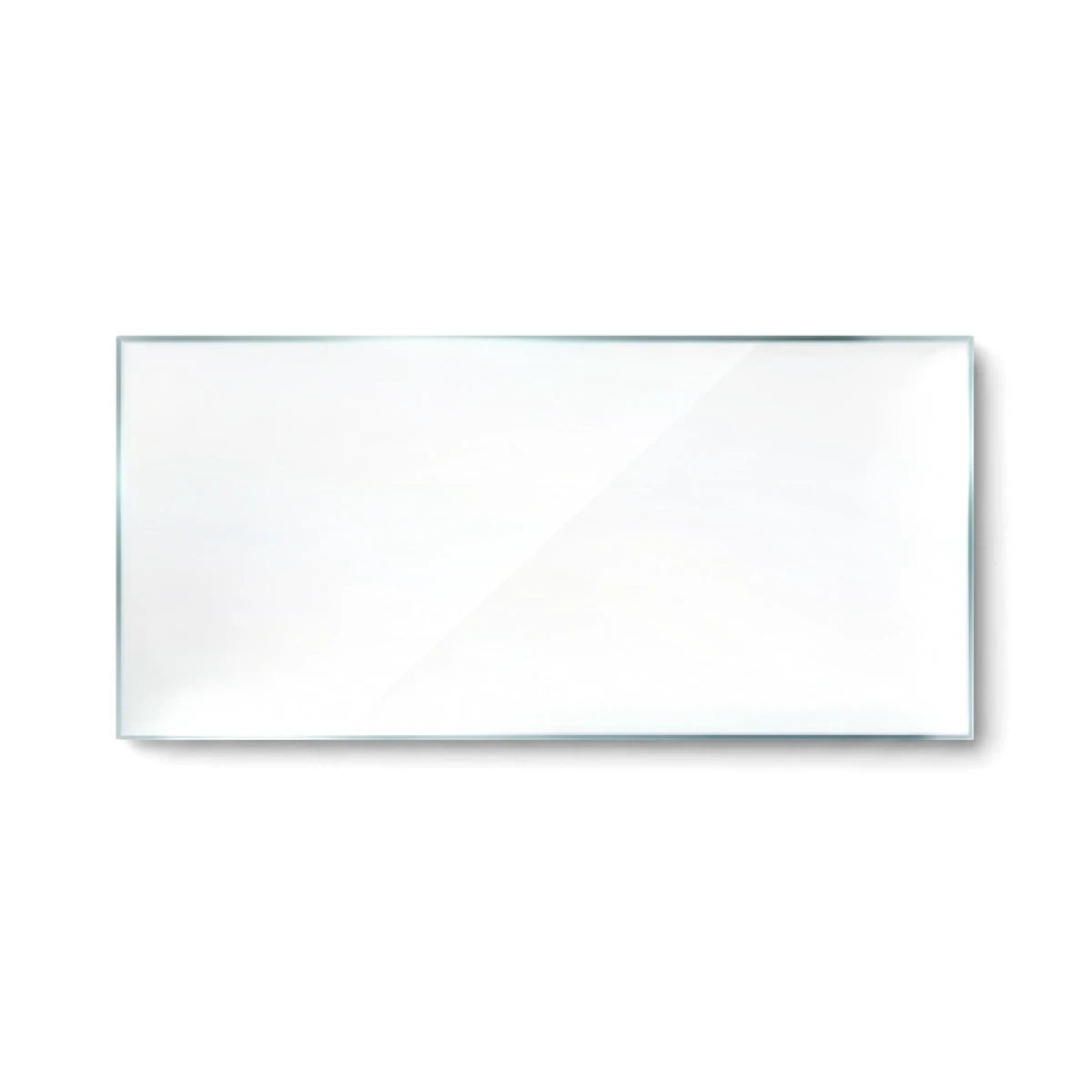 Clear rectangular glass lens, size 108x51, designed for welding helmets, presented on a white background.