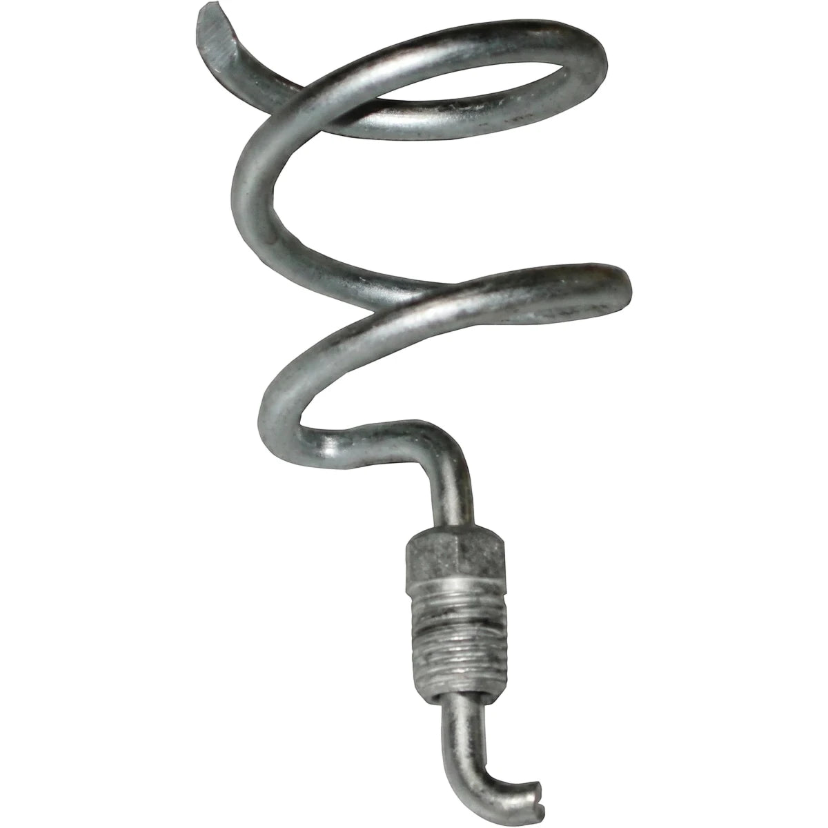 Light Duty Single Worm Screw Drain Cleaner, 6mm x 64mm, metallic, spiral-shaped, studio shot on white background.