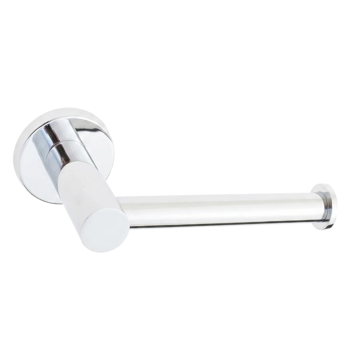 Sleek chrome Los Angeles Toilet Paper Holder (No Lid) with a minimalist design, wall-mounted against a clean background.