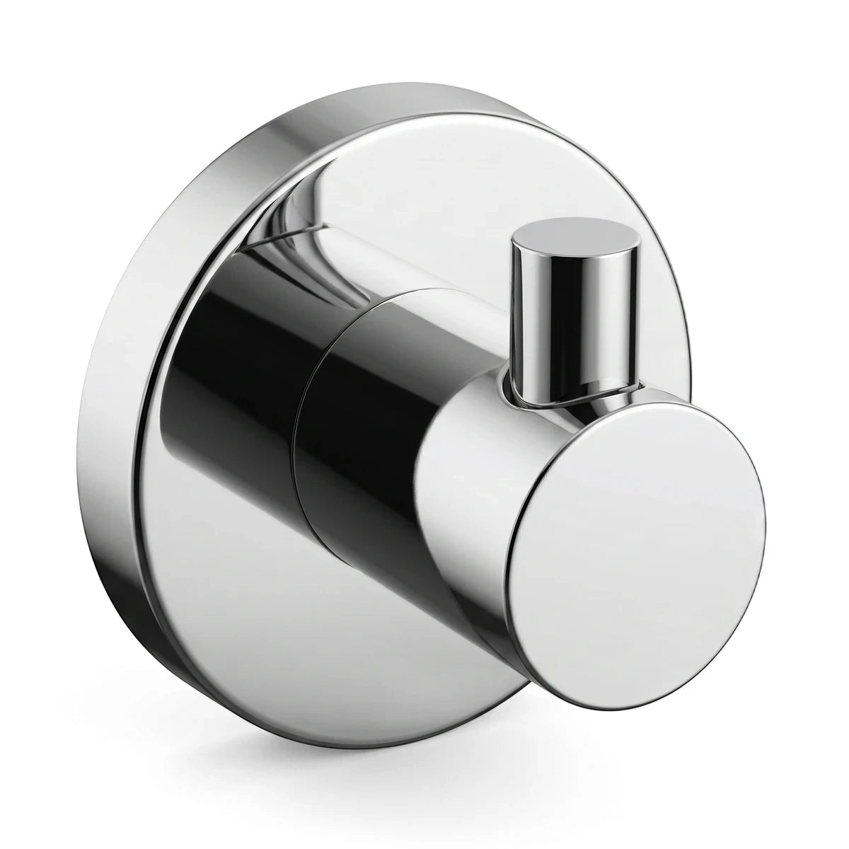 Polished chrome Los Angeles Towel Hook, a modern wall-mounted accessory for bathrooms and kitchens.
