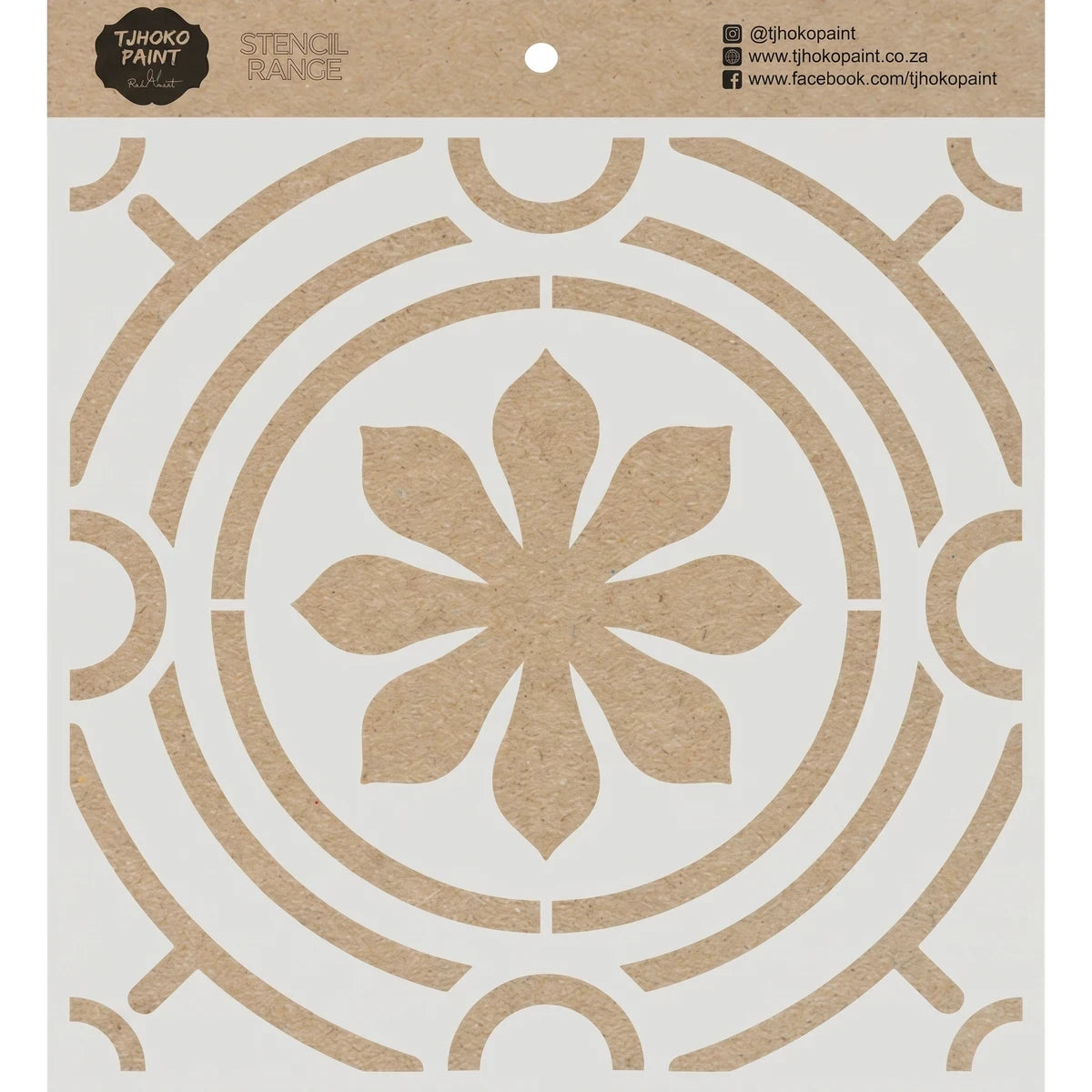 Lovely Lotus kraft paper paint stencil featuring an intricate circular and floral pattern for decorative painting.