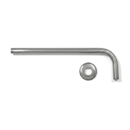 Lux Overhead Shower Arm, 350mm, features a sleek chrome finish with a curved design, suitable for modern bathrooms.
