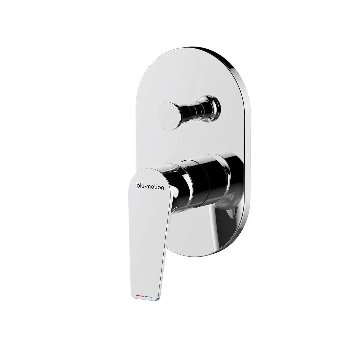 Modern chrome Luxus Diverter Plate Water Diverter with a single lever handle and small round knob, presented on a light