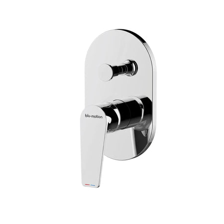 Modern chrome Luxus Diverter Plate Water Diverter with a single lever handle and small round knob, presented on a light