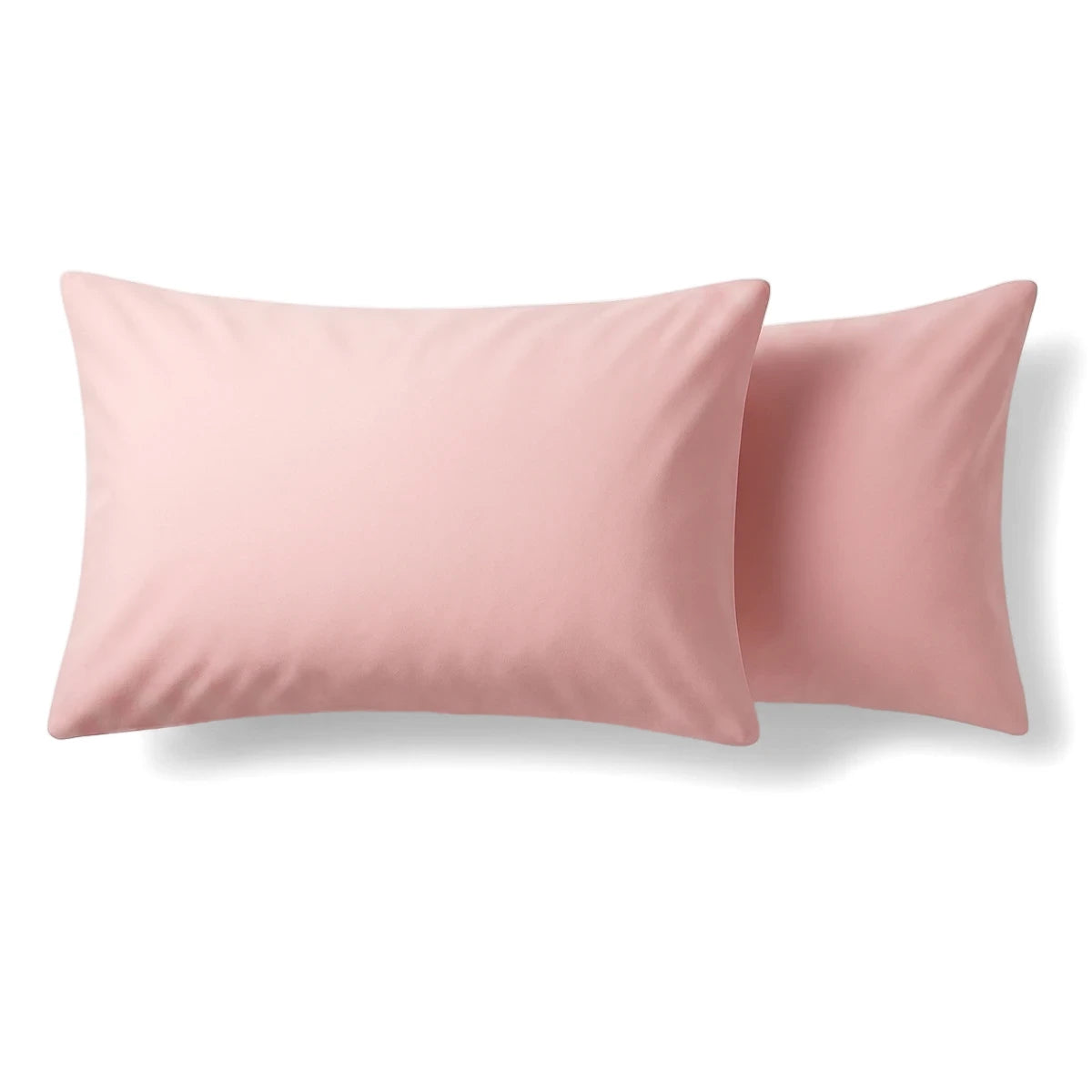 Two pink Microfibre Blush standard pillowcases, presented as a 2-pack on a plain background, showcasing their soft texture.