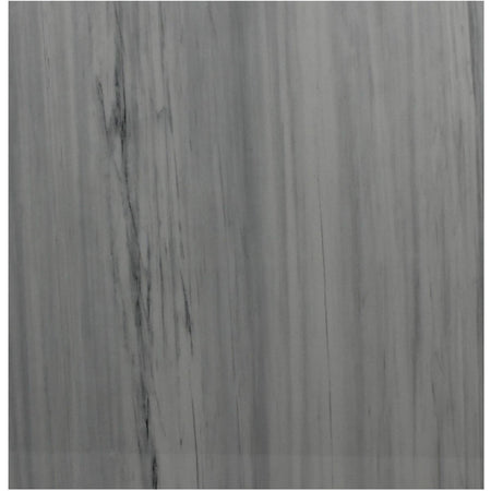 Close-up of a Milan White Ceramic Tile 600X600mm, featuring a textured surface with elegant grey and white vertical streaks