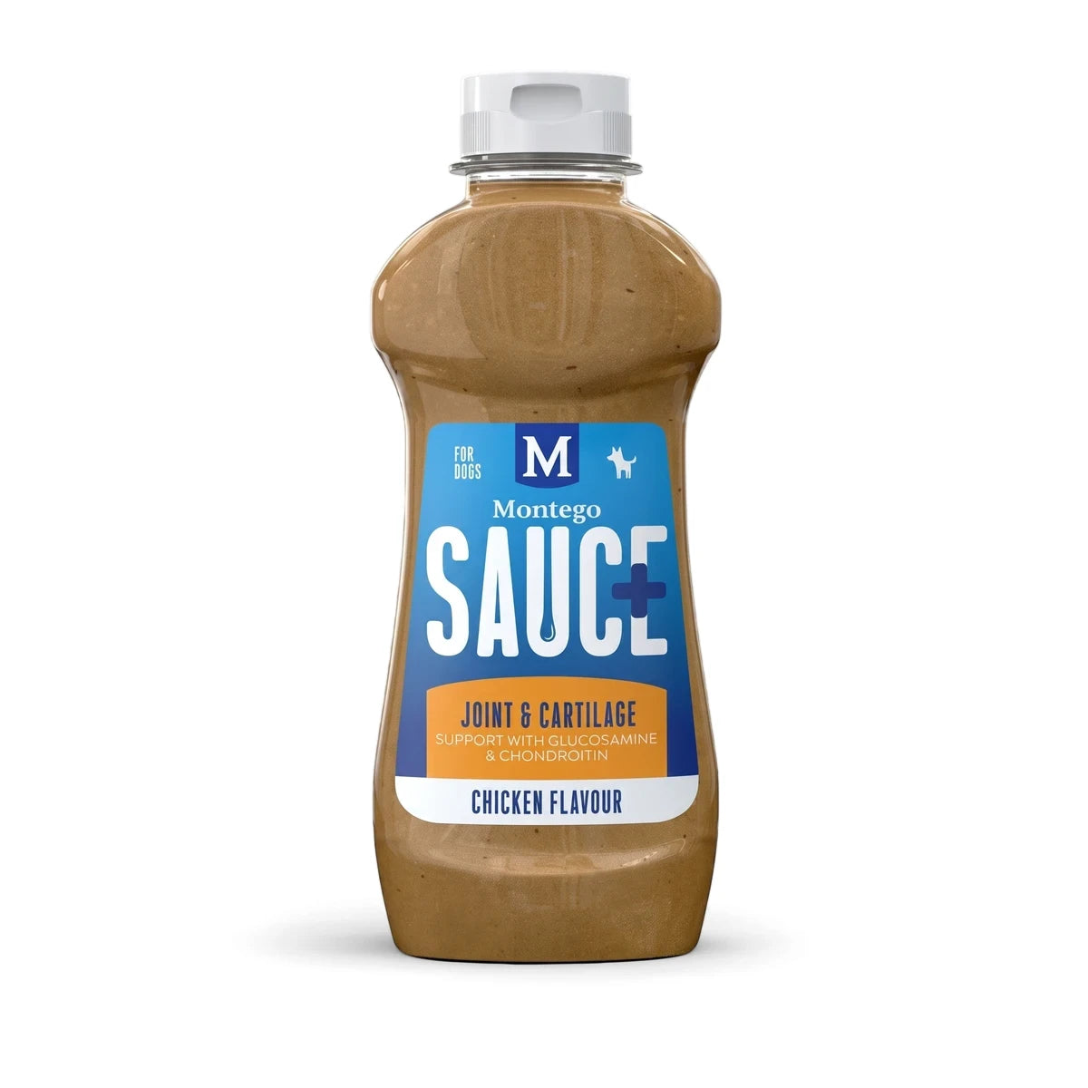 Montego Sauce Plus for dogs, chicken flavor, providing joint and cartilage support with glucosamine and chondroitin, in a