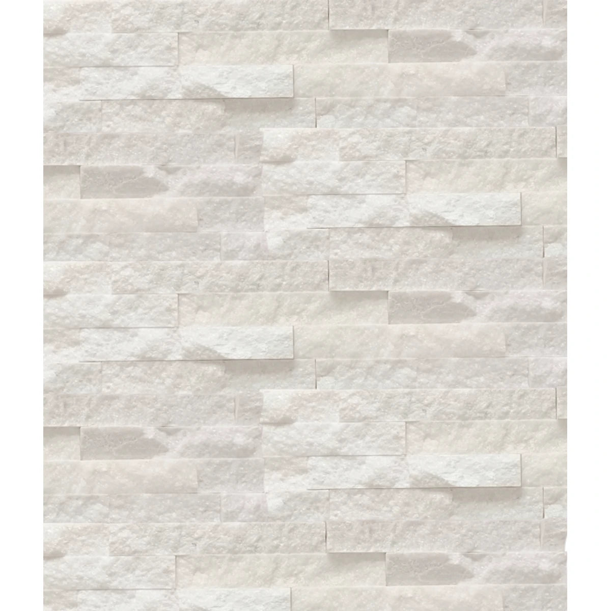 Moonstone White Marble Wall Cladding featuring a textured stacked stone design in a modern style.