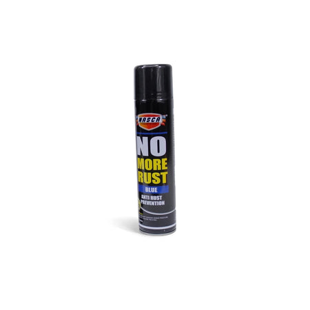 Black Nasca No More Rust Blue anti-rust prevention spray can. Cylindrical container for automotive or household use.