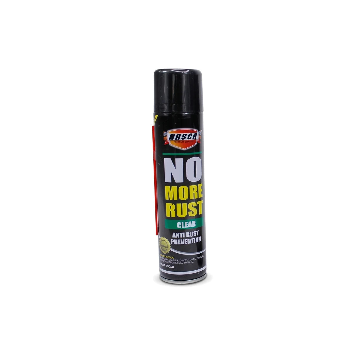 Black Nasca No More Rust Clear anti-rust prevention spray can, 300ml, standing upright with a prominent label, shot on a