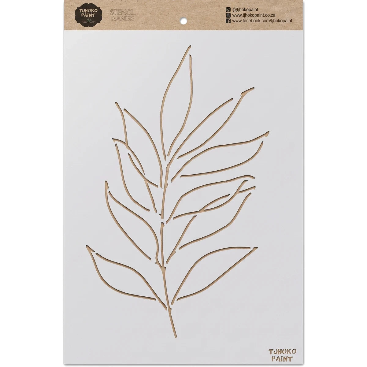 Natures Beauty leaf pattern paint stencil in a natural light brown color, perfect for craft and home decor projects.