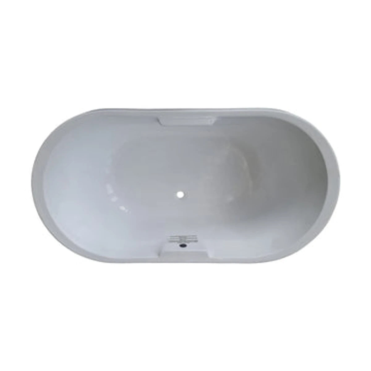 Niki 1700mm oval bath, top-down view. A white freestanding bathtub designed for modern bathrooms.
