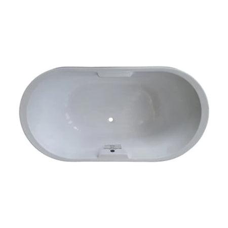 Niki 1700mm oval bath, top-down view. A white freestanding bathtub designed for modern bathrooms.