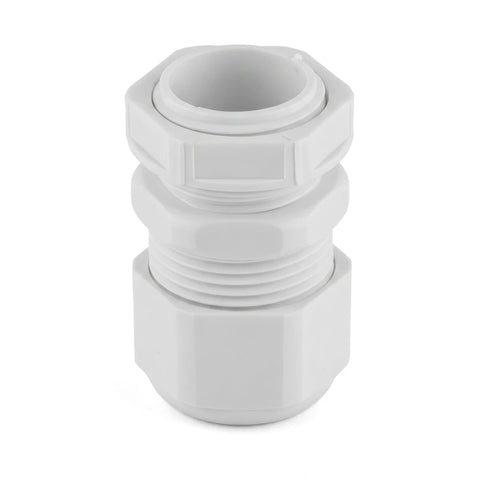 White No. 0 Push In PVC Gland, an electrical cable accessory, shown from a front-facing perspective.