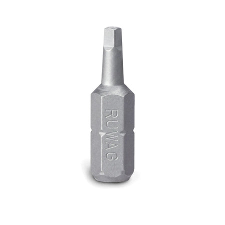 Silver No. 1 Square Drive Power Screwdriver Bit with hexagonal shaft and star tip, prominently displaying RUWAG branding.