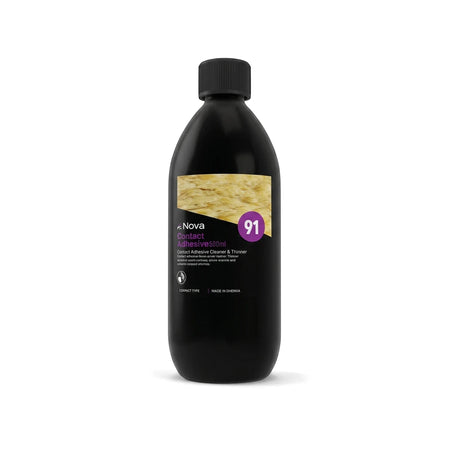 Black Nova Contact Adhesive Cleaner and Thinner 500ml bottle with a distinctive yellow and purple label.