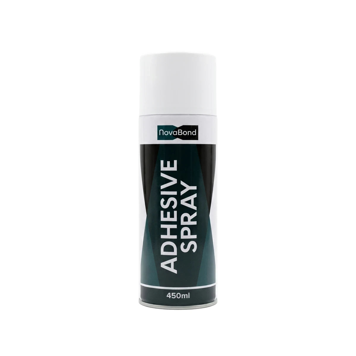 Nova Hobby & Craft Contact Adhesive Spray can, 450ml, with a white cap and black body featuring a distinctive teal design,