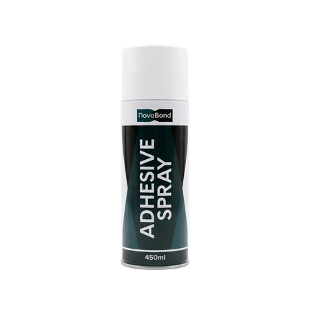 Nova Hobby & Craft Contact Adhesive Spray can, 450ml, with a white cap and black body featuring a distinctive teal design,