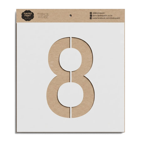 Kraft paper Number 8 paint stencil for DIY crafts, featuring a precise cutout design.