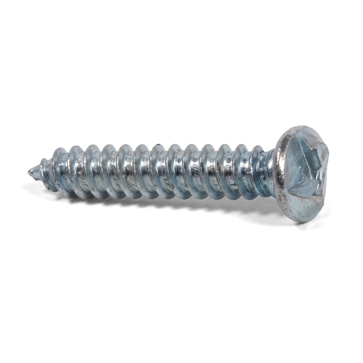 One Way Security Screw 5.0 x 32mm in silver metal, side view showing one-way slotted pan head.