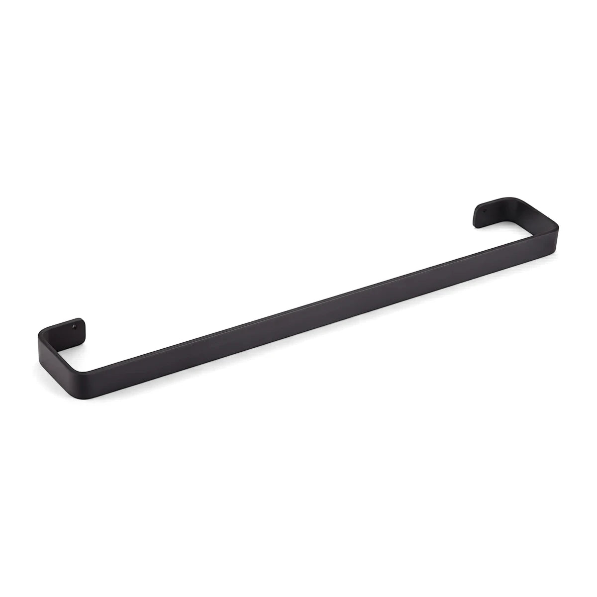 Onyx Single Towel Rail 600mm in a matte black finish, shown horizontally in a studio setting.