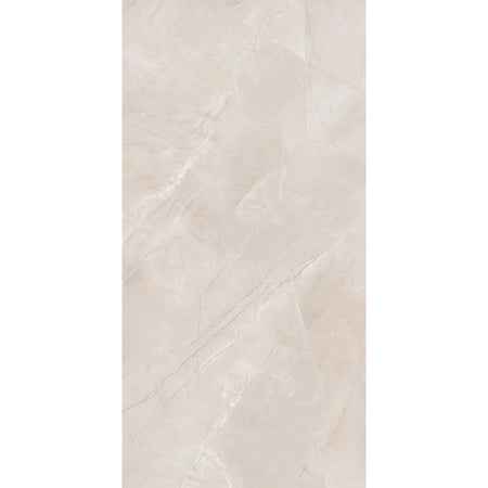 Close-up of Orlando Ivory 33x33cm porcelain tile, featuring a light beige color with subtle gray and white marble-like