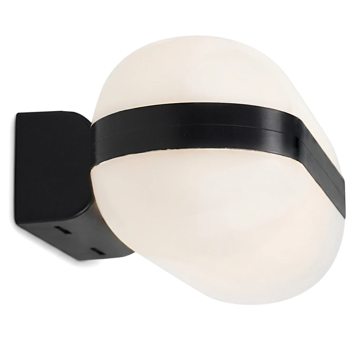 White oval LED wall light with a black accent band and a black mounting base, providing 10W 6000K daylight illumination.