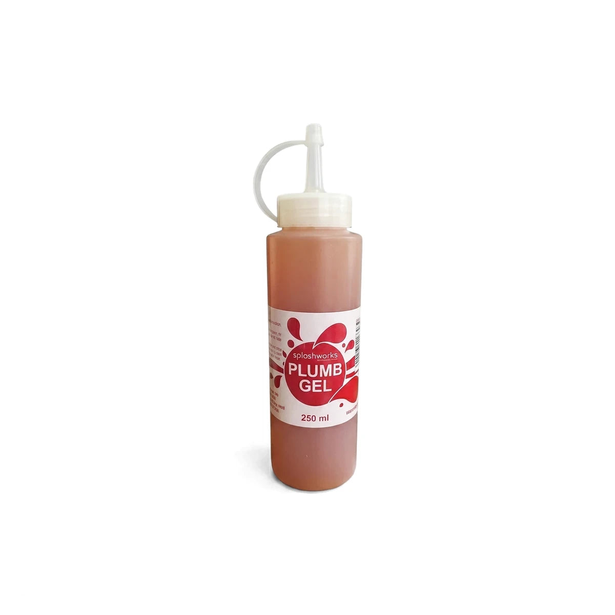 Plumbgel Lubricant bottle, 250ml, with brownish-pink gel, white cap, and a red and white branded label.
