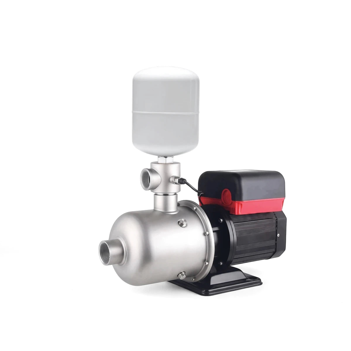 Silver and black PMC Booster Pump 5-40 1.1KW Horizontal with a red accent, designed for water boosting applications.