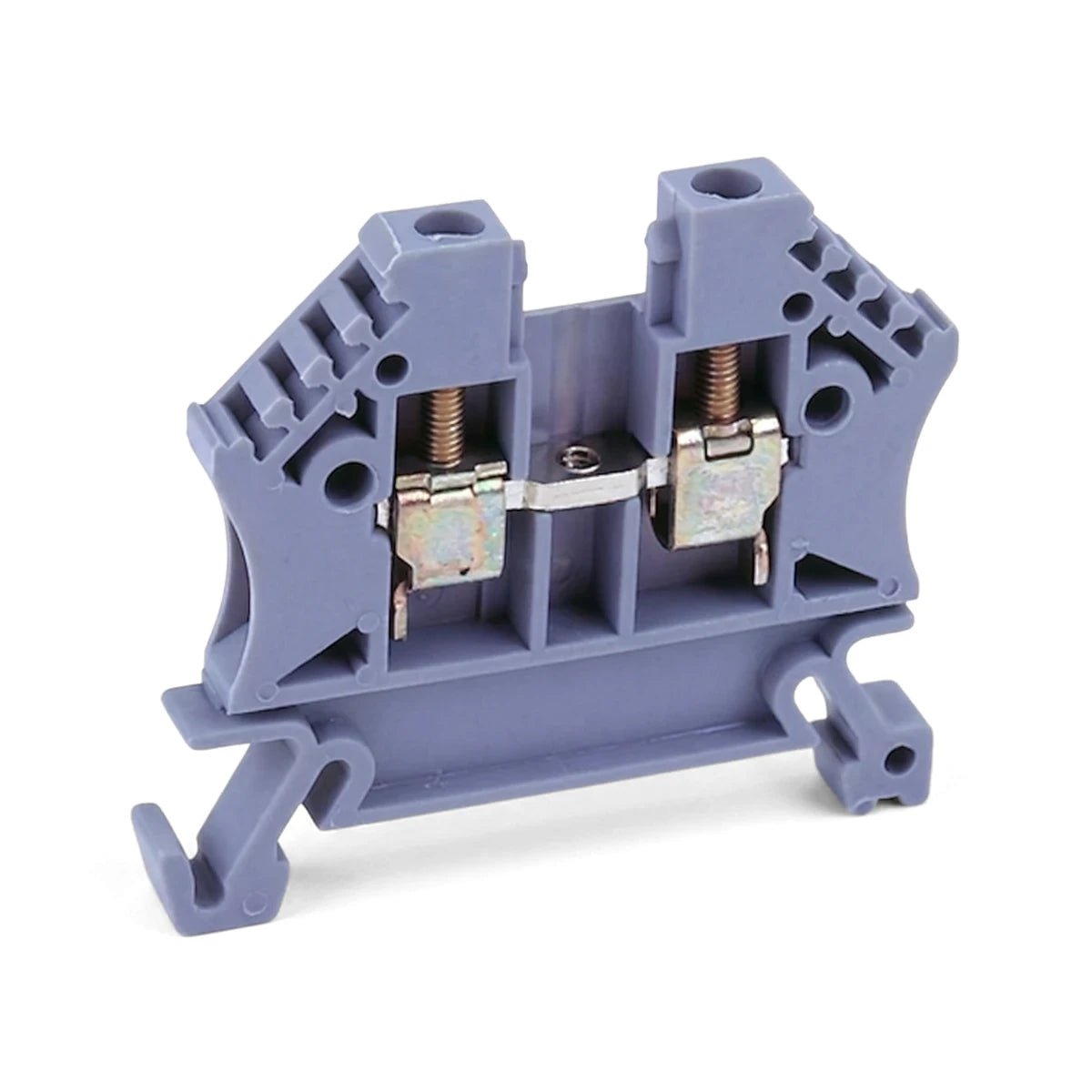 Grey Polymide Interlockable Terminal Block for Din Rail Mount, an essential electrical connection component.